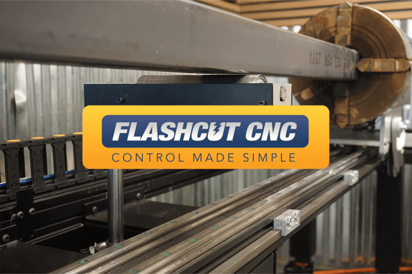 FlashCut CNC control system integrated with Pipe Dream CNC pipe cutting machine for precise motion control and automated pipe fabrication.